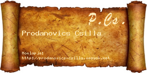 Prodanovics Csilla névjegykártya